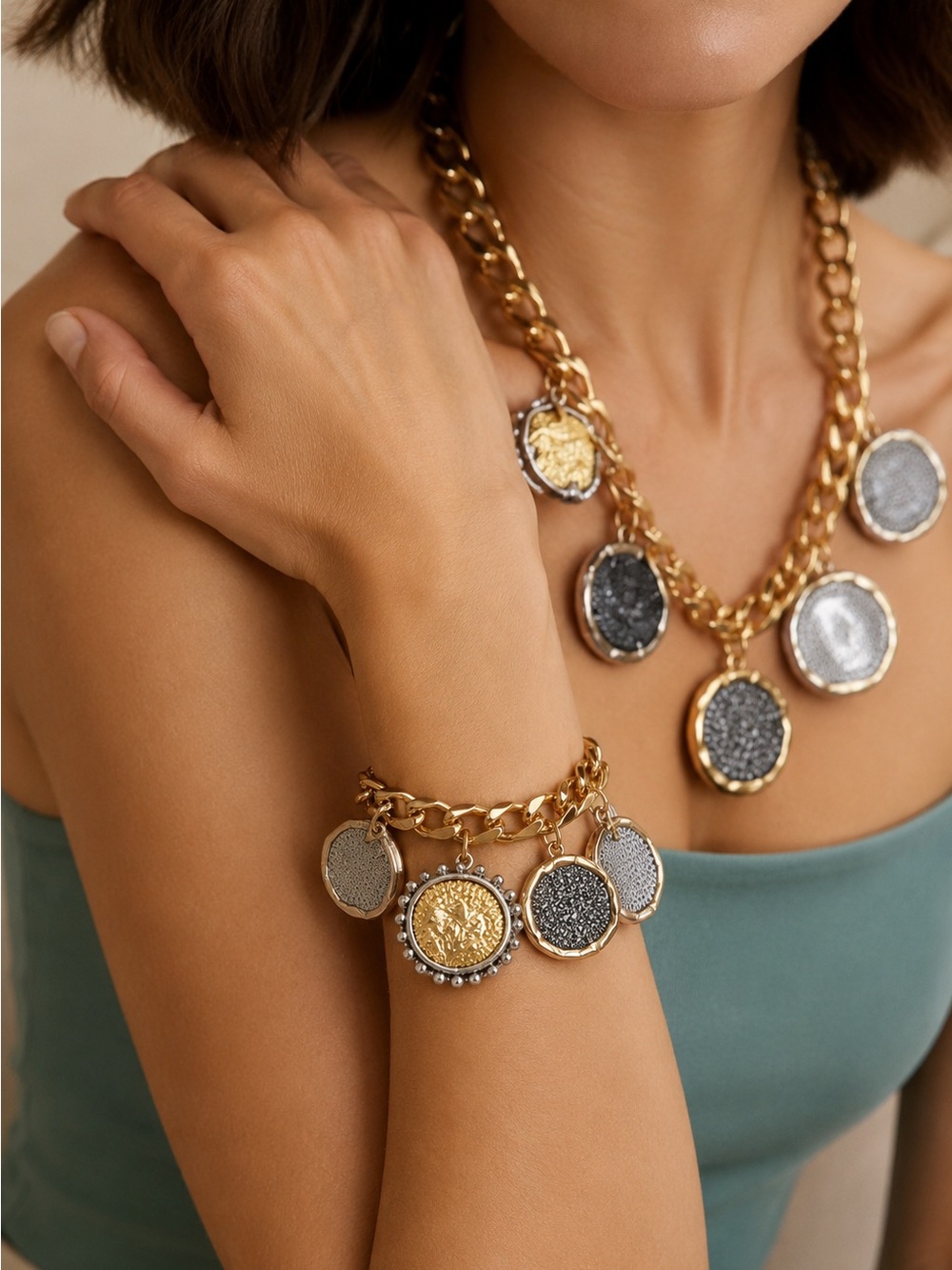 Regalia Medallion Charm Bracelet